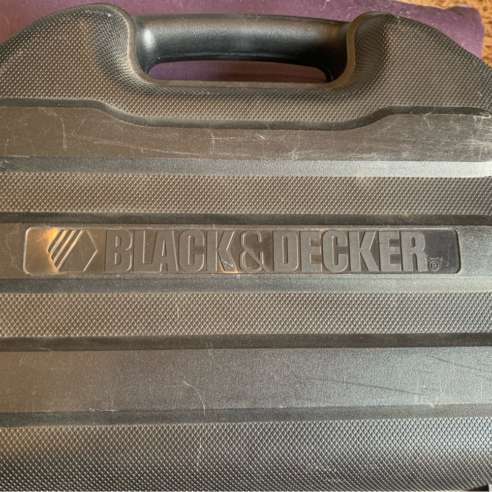 Black & Decker rechargeable drill.  No bits